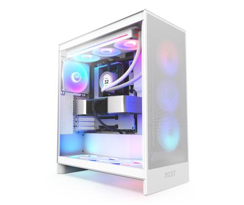 Case NZXT H7 Flow RGB MidiTower ATX EATX MicroATX MiniITX Colour White CM-H72FW-R1