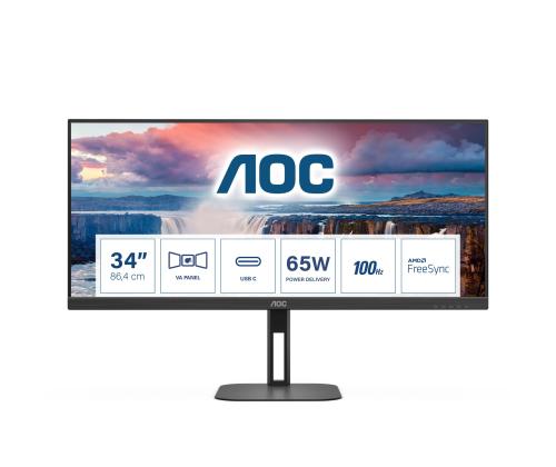 LCD Monitor AOC 34 " 3440 x 1440 pixels UltraWide Quad HD Native aspect ratio 21:9 LCD Flat U34V5C…