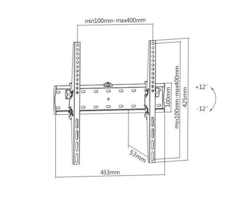 TV SET ACC WALL MOUNT 32-55"/WM-55T-02 GEMBIRD