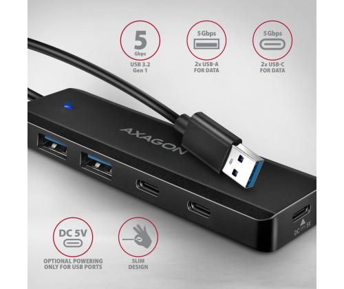 I/O HUB USB TRAVEL/0.19M HUE-C2A AXAGON