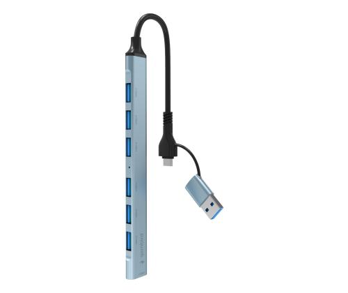 I/O HUB USB-A/USB-C 7PORT/UHB-ACM-U3P1U2P6-01 GEMBIRD
