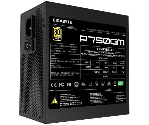 Power Supply GIGABYTE GP-P750GM 750 Watts Efficiency 80 PLUS GOLD PFC Active MTBF 100000 hours GP…