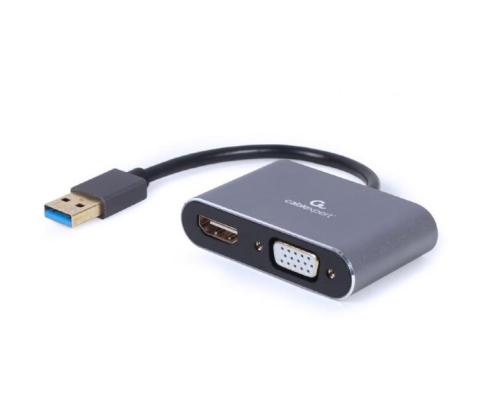 I/O ADAPTER USB3 TO HDMI/VGA/GREY A-USB3-HDMIVGA-01 GEMBIRD