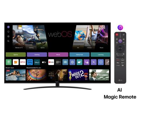 TV Set LG 75" 4K/Smart 3840x2160 Wireless LAN Bluetooth webOS Black 75NANO81A3A