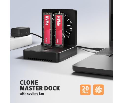 SSD ACC DOCK STATION USB-C/2XM.2 NVME ADSA-M2C22 AXAGON