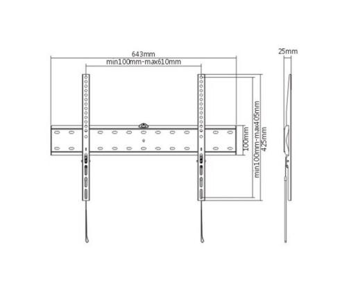 TV SET ACC WALL MOUNT 37-70"/WM-70F-01 GEMBIRD