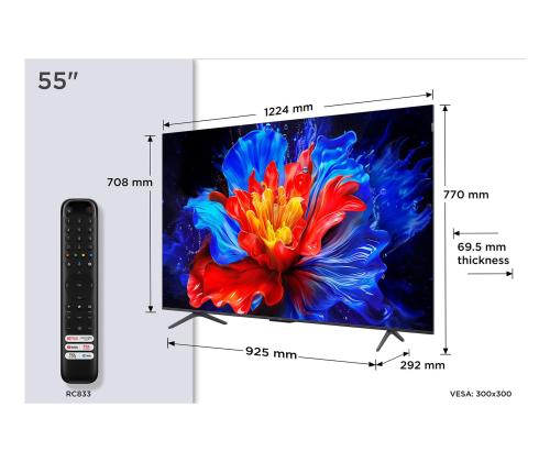 TV Set TCL 55 " 4K Ultra HD 3840 x 2160 pixels Flat 16:9 QLED 55P8K