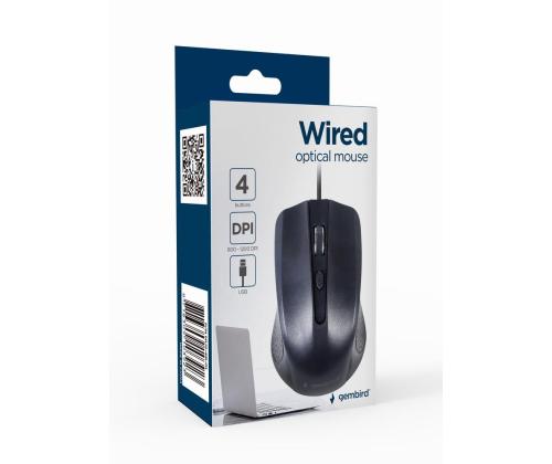 MOUSE USB OPTICAL/BLACK MUS-4B-01 GEMBIRD