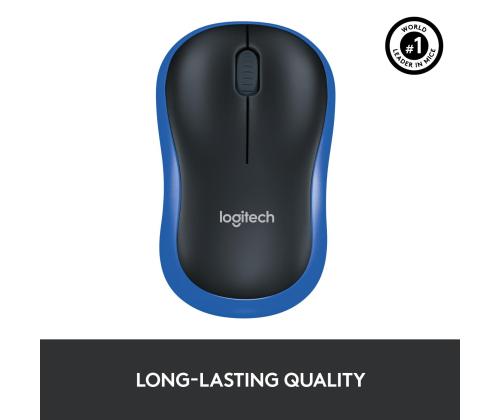MOUSE USB OPTICAL WRL M185/BLUE 910-002239 LOGITECH