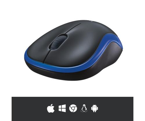 MOUSE USB OPTICAL WRL M185/BLUE 910-002239 LOGITECH