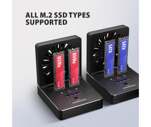 SSD ACC DOCK STATION USB-C/2XM.2 NVME ADSA-M2C22 AXAGON