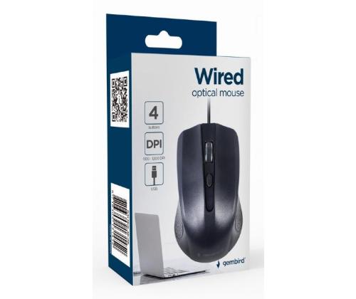 MOUSE USB OPTICAL BLACK/MUS-4B-01L GEMBIRD