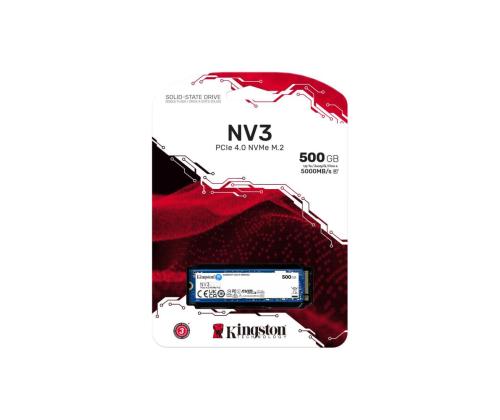 SSD KINGSTON NV3 500GB M.2 PCIE NVMe 3D NAND Write speed 3000 MBytes/sec Read speed 5000 MBytes/sec…