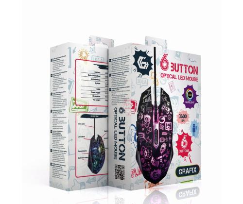 MOUSE USB OPTICAL BLACK/MUS-6B-GRAFIX-01 GEMBIRD