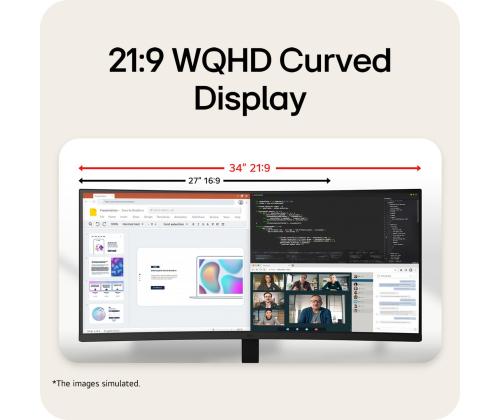 LCD Monitor LG 34 " 3440 x 1440 pixels UltraWide Quad HD Native aspect ratio 21:9 LCD Curved…
