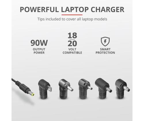 NB ACC AC ADAPTER 90W MAXO//ASUS BLACK 23390 TRUST