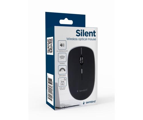 MOUSE USB OPTICAL WRL BLACK/SILENT MUSW-4BS-01 GEMBIRD