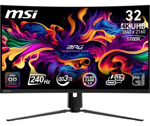 Monitor MSI MPG 321CURX QD-OLED 31.5" Gaming/Curved/4K Panel QD-OLED 3840x2160 16:9 240 Hz 0.03 ms…