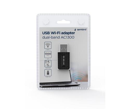 WRL ADAPTER 1300MBPS USB/DUALBAND WNP-UA1300-03 GEMBIRD