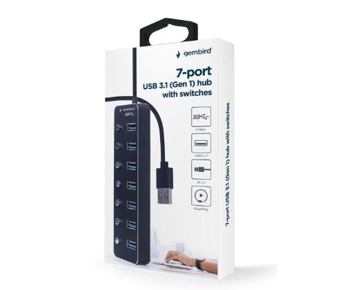 I/O HUB USB3 7PORT/UHB-U3P7P-01 GEMBIRD