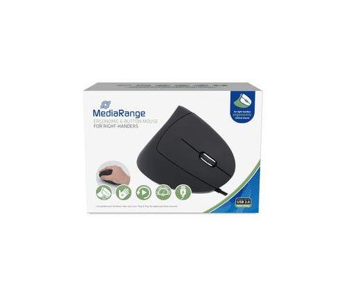 MOUSE USB OPTICAL 6-BUTTON/RIGHT BLACK MROS230 MEDIARANGE