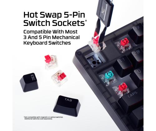 KEYBOARD ORIGINS 2 1800 RGB/BLACK B4QS4AA#ABA HYPERX