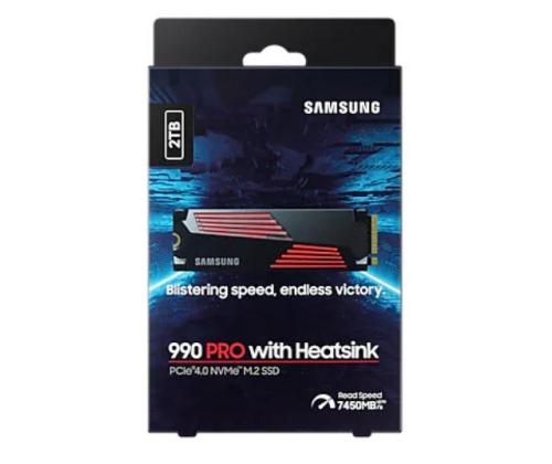 SSD SAMSUNG 990 PRO with Heatsink 2TB M.2 PCIE NVMe MLC Write speed 6900 MBytes/sec Read speed 7450…