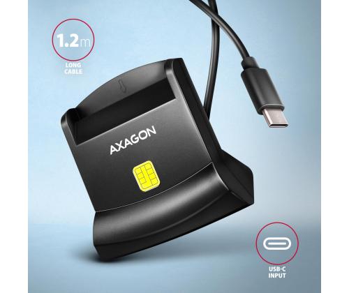 CARD READER STAND SMARTCARD/ID/USB-C 1.2M CRE-SM4NC AXAGON