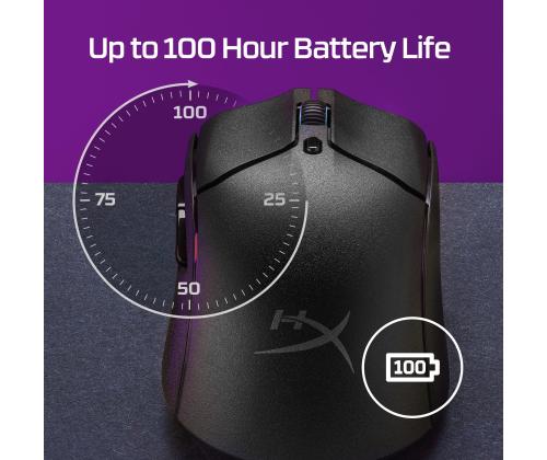 MOUSE USB OPTICAL WRL/PULSEFIRE HASTE 2 BLACK HYPERX