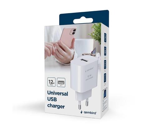 CHARGER USB UNIVERSAL 2.4A/BLACK TA-UC-1A12-01-BK GEMBIRD