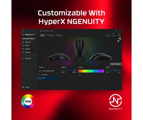 MOUSE USB OPTICAL PULSEFIRE/HASTE 2 BLACK HYPERX