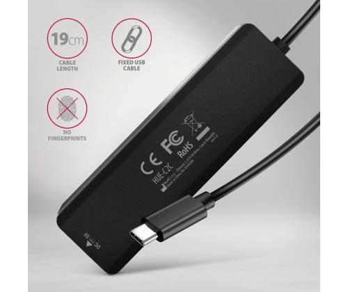 I/O HUB USB-C TRAVEL/0.19M HUE-C2C AXAGON