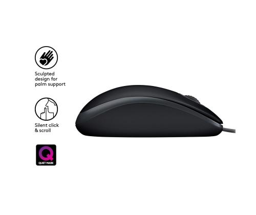 MOUSE USB OPTICAL B110 SILENT/BLACK 910-005508 LOGITECH