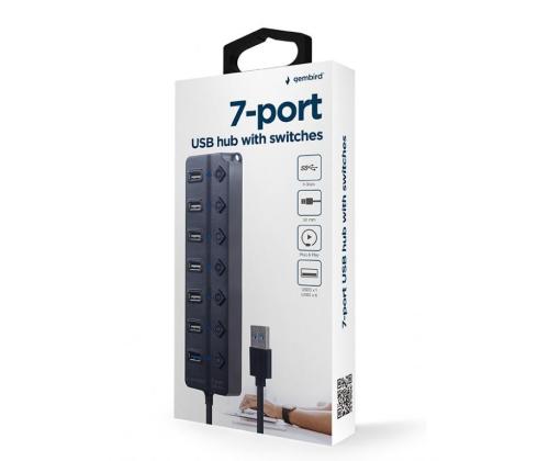 I/O HUB USB3 7PORT/UHB-U3P1U2P6P-01 GEMBIRD