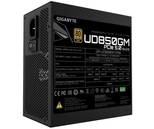 Power Supply GIGABYTE UD850GM PG5 V2 ATX 3.1 850 Watts Efficiency 80 PLUS GOLD PFC Active MTBF…