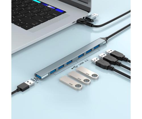 I/O HUB USB-A/USB-C 7PORT/UHB-ACM-U3P1U2P6-01 GEMBIRD