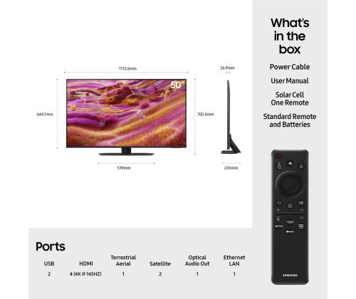 TV Set SAMSUNG 50 " 4K Ultra HD 3840 x 2160 pixels Flat Neo QLED QE50QN90FATXXH