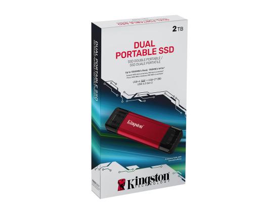 External SSD KINGSTON 2TB 3D NAND Write speed 950 MBytes/sec Read speed 1050 MBytes/sec SPSD/2TB