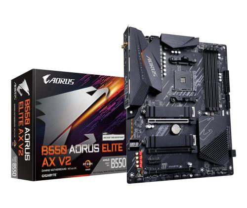 Mainboard GIGABYTE AMD B550 Socket AM4 ATX RAM DDR4-SDRAM 4xSlots Wi-Fi Yes Bluetooth Yes 1xPCI…
