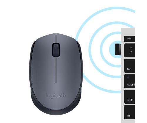 MOUSE USB OPTICAL WRL M170/GREY 910-004642 LOGITECH