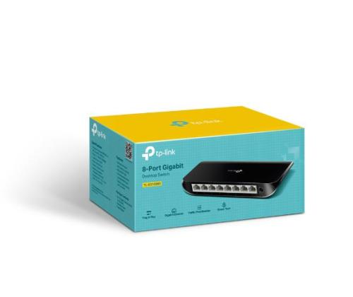 Switch TP-LINK 8x10Base-T / 100Base-TX / 1000Base-T TL-SG1008D