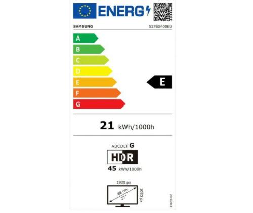 LCD Monitor SAMSUNG S27BG400EU 27" Gaming Panel IPS 1920x1080 16:9 240Hz 1 ms Swivel Pivot Height…