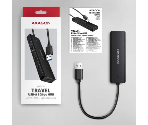 I/O HUB USB TRAVEL/0.19M HUE-C2A AXAGON