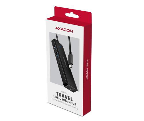 I/O HUB USB-C TRAVEL/0.19M HUE-C2C AXAGON