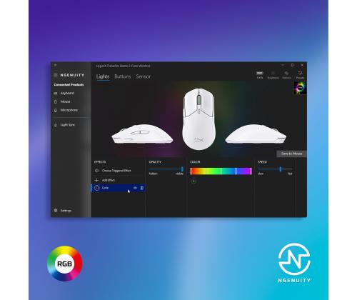 MOUSE USB OPTICAL HYPERX PF/HAS2 WL WHT 8R2E7AA HYPERX