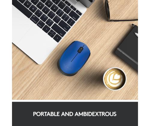 MOUSE USB OPTICAL WRL M171/BLUE 910-004640 LOGITECH