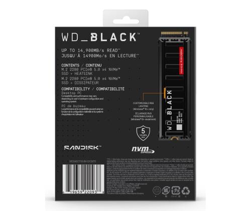 SSD SANDISK 2400xTBW rating NVMe Yes PCI Express 5.0 M.2 4000 GB WDS400T1XHM-00CMT0