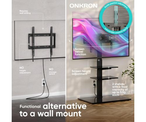 TV SET ACC FLOOR STAND /32-65"/BLACK TS5550-B ONKRON