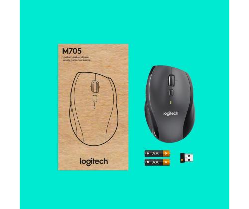 MOUSE USB LASER WRL M705/BLACK 910-006034 LOGITECH