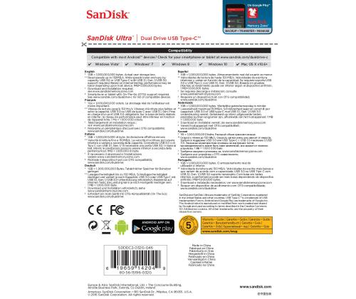 MEMORY DRIVE FLASH USB-C 32GB/SDDDC2-032G-G46 SANDISK